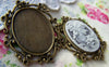 Accessories - Antique Bronze Pendant Tray Oval Cameo Base Settings Match 22x30mm Cabochon Set Of 10 Pcs A3175