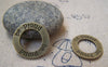 Accessories - Antique Bronze Round Circle Rings Charms 22mm Double Sided Set Of 10 Pcs A3100