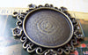 Accessories - Antique Bronze Round Pendant Tray Base Settings Match 30mm Cabochon Set Of 4 A3184