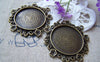 Accessories - Antique Bronze Round Pendant Tray Base Settings Match 30mm Cabochon Set Of 4 A3184