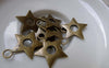 Accessories - Antique Bronze Star Hole Charms 17mm Set Of 50 Pcs A6091