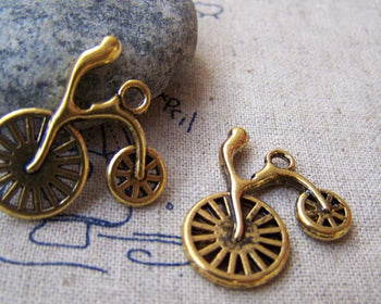 Accessories - Antique Gold Racing Bike Sports Bicycle Charms Pendants 24x24mm Set Of 10 Pcs A2682