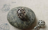 Accessories - Antique Silver Filigree Flower Ball Bail Pendants 11x20mm Set Of 10 Pcs A6431