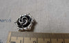 Accessories - Antique Silver Flower Back Loop Hexagon Charms  17mm Set Of 10 Pcs  A6817