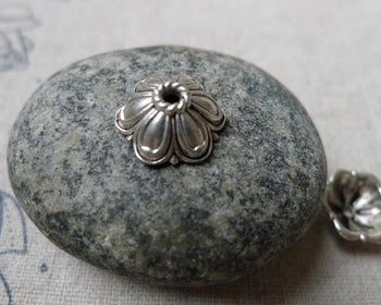 Accessories - Antique Silver Flower Spacer Bead Caps 11.5mm Set Of 50 Pcs A5941