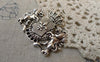 Accessories - Antique Silver Lion Badge Charms Pendants 38x45mm Set Of 2 Pcs  A6212