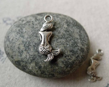 Accessories - Antique Silver Mermaid Charms Nautical Ocean Fairy Pendants 8x17mm Set Of 20 A6538