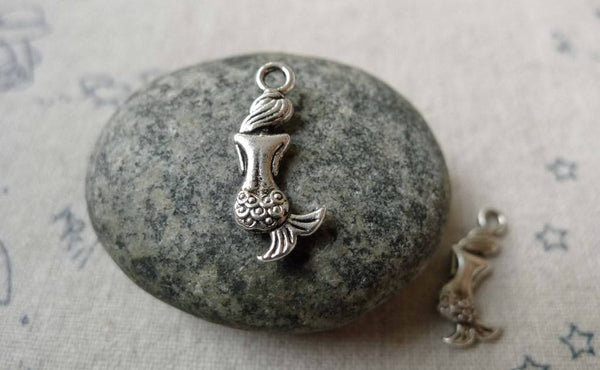 Accessories - Antique Silver Mermaid Charms Nautical Ocean Fairy Pendants 8x17mm Set Of 20 A6538