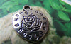Accessories - Antique Silver Rose Flower Heart Charms 18x20mm Set Of 10 Pcs A1337
