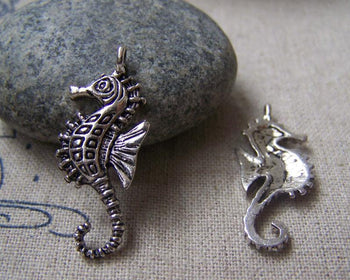 Accessories - Antique Silver Seahorse Charms Pendants 12x26mm Set Of 10 Pcs A2921
