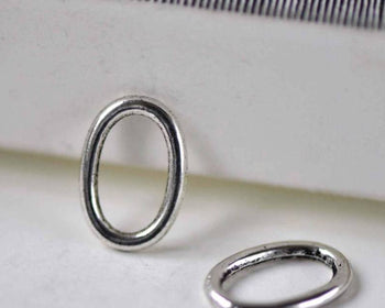 Accessories - Antique Silver Smooth Oval Link Rings 10x14mm Set Of 20 Pcs A7075