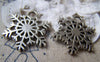 Accessories - Antique Silver Snowflake Charms Thick Pendants 24x27mm Set Of 10 Pcs A1101