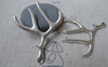 Accessories - Antler Deer Horn Pendants Antique Silver Charms 40x52mm Set Of 6 Pcs A6552