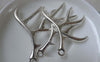 Accessories - Antler Deer Horn Pendants Antique Silver Charms 40x52mm Set Of 6 Pcs A6552