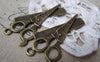 Accessories - Barber Shop Stylist Scissors And Comb Charms Antique Bronze Shears Pendants  21x53mm Set Of 10 Pcs A3947