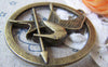 Accessories - Bird Carrying Arrow Round Bronze Pendants 45mm Double Sided Set Of 4 Pcs A4364