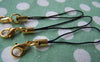 Accessories - Black Strap Lariat Lanyard With 10mm Gold Lobster Clasp Cell Phone Accessory Set Of 50 Pcs  A2715