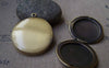 Accessories - Blank Locket Antique Bronze Round Photo Lockets 32mm Set Of 4 Pcs A3561