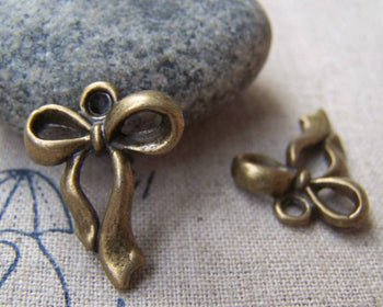 Accessories - Bow Tie Charms Antique Bronze Bowtie 18x20mm Set Of 10 Pcs A753