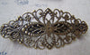 Accessories - Bronze Hair Barrette Hair Clips Filigree Flower Pinch  35x80mm Set Of 2 Pcs A1945