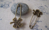 Accessories - Bronze Shawl Pin Lucky Flower Safety Pin Brooch 19x52mm Set Of 4 Pcs A580