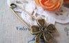 Accessories - Bronze Shawl Pin Lucky Flower Safety Pin Brooch 19x52mm Set Of 4 Pcs A580