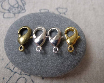Accessories - Bronze Silver Platinum Gold Brass Lobster Claw Clasps 6x12mm High Quality