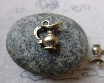 Accessories - Bronze Teapot Charms Wine Pot  Pendant 13x14m Set Of 10 Pcs A6468