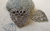 Accessories - Bubble Hearts Ntique Silver Filigree Flat Charms 24mm Set Of 10 Pcs A6309