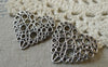 Accessories - Bubble Hearts Ntique Silver Filigree Flat Charms 24mm Set Of 10 Pcs A6309