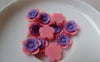 Accessories - Cabochon Resin Purple And Pink Flower Cameo 13mm Set Of 20 Pcs A5705