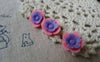 Accessories - Cabochon Resin Purple And Pink Flower Cameo 13mm Set Of 20 Pcs A5705