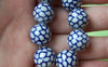 Accessories - Ceramic Beads Hand Painted Porcelain Beads Blue Cracks 14mm Set Of 10 Pcs A1887