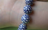 Accessories - Ceramic Beads Hand Painted Porcelain Beads Blue Cracks 14mm Set Of 10 Pcs A1887