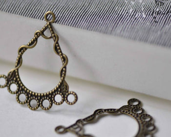 Accessories - Chandelier Earring Embellishment Antique Bronze Drops Connectors 25x28mm Set Of 20 Pcs A7898