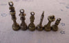 Accessories - CHESS Pendant Antique Bronze Charms King Queen Bishop Knight Rook Pawn