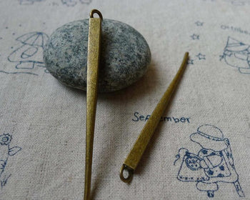 Accessories - Chopsticks Pendants Antique Bronze 3D Heavy Weight Charms 5x68mm Set Of 6 Pcs A5468