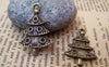 Accessories - Christmas Tree Charms Antique Bronze Rhinestone Pendants 18.5x26mm Set Of 20 Pcs A3451