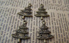 Accessories - Christmas Tree Charms Antique Bronze Rhinestone Pendants 18.5x26mm Set Of 20 Pcs A3451