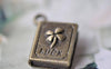 Accessories - Classic Leaf Book Charms Antique Bronze Pendants  12x14mm Set Of 10 Pcs A7809