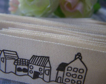 Accessories - Cotton Ribbon Black House Print Label String Set Of 5 Meters A2589
