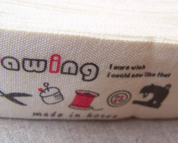 Accessories - Cotton Ribbon Print Label String Sewing Stuff Black And Red Set Of 10 Pcs A2601