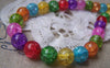 Accessories - Crackle Glass Beads Shattered Glass Assorted Color 8mm One Strand (50 Pcs)  A3926