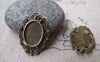 Accessories - Crown Connector Tray Antique Bronze Cameo Bezel Settings Match 10x14mm Cabochon Set Of 10 Pcs A3032