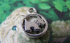 Accessories - Dog Ring Charms Antique Silver Round Pendants 15mm Set Of 10 Pcs A3579