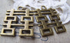 Accessories - Double Happiness Wedding Decoration Antique Bronze Charms 24x31mm Set Of 10 Pcs A2156