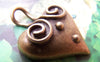 Accessories - Double Swirl Large Heart Pendants Antique Bronze Hollow Back Pendants 28x36mm Set Of 10 Pcs A1631