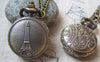 Accessories - Eiffel Tower Pocket Watch Necklace CHAIN INCLUDED 31x38mm Set Of 1 Pc A5732