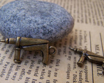 Accessories - Electric Driller Charms Antique Bronze Pendants 12x23mm Set Of 10 Pcs A1491
