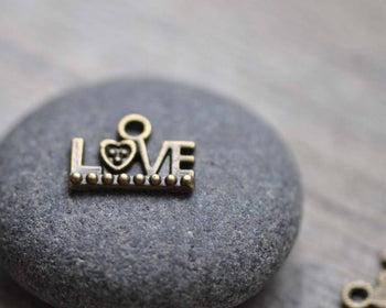 Accessories - English Word Charms Antique Bronze Pendants 10x13mm Set Of 50 Pcs A7831